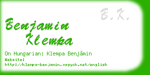 benjamin klempa business card